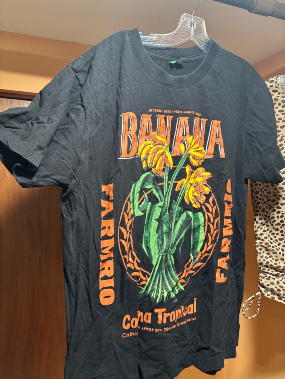 Farm Rio Black oversized Banana Tshirt 100% cotton size medium